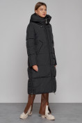Купить Пальто утепленное молодежное зимнее женское черного цвета 51119Ch, фото 3