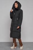 Купить Пальто утепленное молодежное зимнее женское черного цвета 51119Ch, фото 6