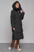 Купить Пальто утепленное молодежное зимнее женское черного цвета 51119Ch, фото 7