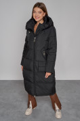 Купить Пальто утепленное молодежное зимнее женское черного цвета 51119Ch, фото 8