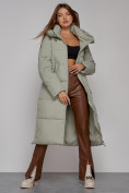 Купить Пальто утепленное молодежное зимнее женское зеленого цвета 51119Z, фото 11