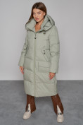 Купить Пальто утепленное молодежное зимнее женское зеленого цвета 51119Z, фото 14