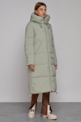 Купить Пальто утепленное молодежное зимнее женское зеленого цвета 51119Z, фото 3