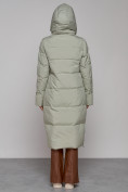 Купить Пальто утепленное молодежное зимнее женское зеленого цвета 51119Z, фото 4