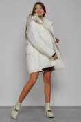Купить Зимняя женская куртка модная с капюшоном белого цвета 51122Bl, фото 14