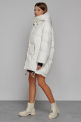 Купить Зимняя женская куртка модная с капюшоном белого цвета 51122Bl, фото 2