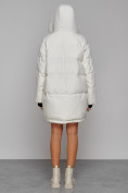 Купить Зимняя женская куртка модная с капюшоном белого цвета 51122Bl, фото 4
