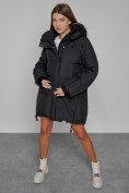 Купить Зимняя женская куртка модная с капюшоном черного цвета 51122Ch, фото 13