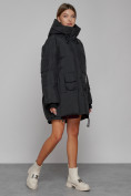 Купить Зимняя женская куртка модная с капюшоном черного цвета 51122Ch, фото 3