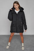 Купить Зимняя женская куртка модная с капюшоном черного цвета 51122Ch, фото 5