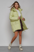 Купить Зимняя женская куртка модная с капюшоном салатового цвета 51122Sl, фото 12