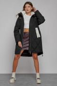 Купить Пальто утепленное с капюшоном зимнее женское черного цвета 51128Ch, фото 11