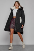 Купить Пальто утепленное с капюшоном зимнее женское черного цвета 51128Ch, фото 12