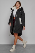 Купить Пальто утепленное с капюшоном зимнее женское черного цвета 51128Ch, фото 13