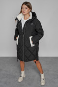 Купить Пальто утепленное с капюшоном зимнее женское черного цвета 51128Ch, фото 9