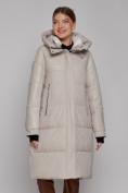 Купить Пальто утепленное молодежное зимнее женское бежевого цвета 51131B, фото 14