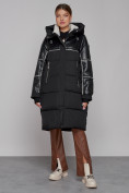 Купить Пальто утепленное молодежное зимнее женское черного цвета 51131Ch