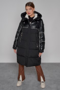 Купить Пальто утепленное молодежное зимнее женское черного цвета 51131Ch, фото 11