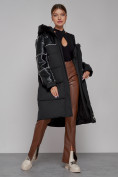 Купить Пальто утепленное молодежное зимнее женское черного цвета 51131Ch, фото 13