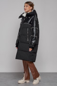 Купить Пальто утепленное молодежное зимнее женское черного цвета 51131Ch, фото 2