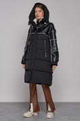 Купить Пальто утепленное молодежное зимнее женское черного цвета 51131Ch, фото 5