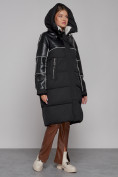 Купить Пальто утепленное молодежное зимнее женское черного цвета 51131Ch, фото 6