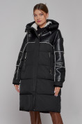 Купить Пальто утепленное молодежное зимнее женское черного цвета 51131Ch, фото 8