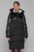 Купить Пальто утепленное молодежное зимнее женское черного цвета 51131Ch, фото 9
