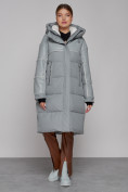 Купить Пальто утепленное молодежное зимнее женское голубого цвета 51131Gl