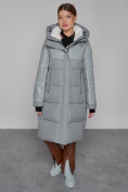 Купить Пальто утепленное молодежное зимнее женское голубого цвета 51131Gl, фото 10
