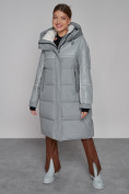 Купить Пальто утепленное молодежное зимнее женское голубого цвета 51131Gl, фото 11