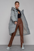 Купить Пальто утепленное молодежное зимнее женское голубого цвета 51131Gl, фото 12