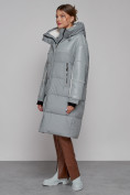 Купить Пальто утепленное молодежное зимнее женское голубого цвета 51131Gl, фото 2