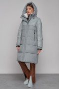 Купить Пальто утепленное молодежное зимнее женское голубого цвета 51131Gl, фото 7