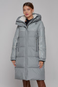 Купить Пальто утепленное молодежное зимнее женское голубого цвета 51131Gl, фото 8