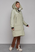 Купить Пальто утепленное молодежное зимнее женское светло-зеленого цвета 51131ZS, фото 6