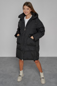 Купить Пальто утепленное с капюшоном зимнее женское черного цвета 51139Ch, фото 10