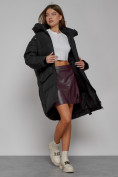 Купить Пальто утепленное с капюшоном зимнее женское черного цвета 51139Ch, фото 11