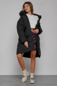 Купить Пальто утепленное с капюшоном зимнее женское черного цвета 51139Ch, фото 13