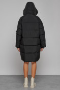 Купить Пальто утепленное с капюшоном зимнее женское черного цвета 51139Ch, фото 4