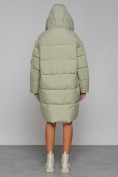 Купить Пальто утепленное с капюшоном зимнее женское светло-зеленого цвета 51139ZS, фото 4