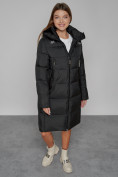 Купить Пальто утепленное с капюшоном зимнее женское черного цвета 51155Ch, фото 11