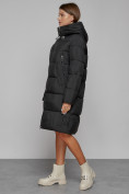 Купить Пальто утепленное с капюшоном зимнее женское черного цвета 51155Ch, фото 2