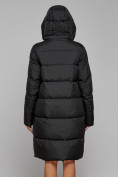 Купить Пальто утепленное с капюшоном зимнее женское черного цвета 51155Ch, фото 4