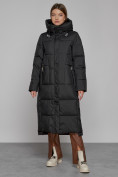 Купить Пальто утепленное с капюшоном зимнее женское черного цвета 51156Ch