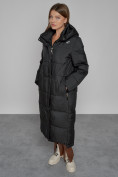 Купить Пальто утепленное с капюшоном зимнее женское черного цвета 51156Ch, фото 10