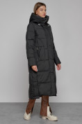 Купить Пальто утепленное с капюшоном зимнее женское черного цвета 51156Ch, фото 3
