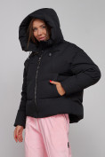 Купить Зимняя женская куртка модная с капюшоном черного цвета 512305Ch, фото 6