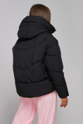 Купить Зимняя женская куртка модная с капюшоном черного цвета 512305Ch, фото 7