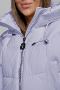 Купить Зимняя женская куртка модная с капюшоном фиолетового цвета 512305F, фото 11